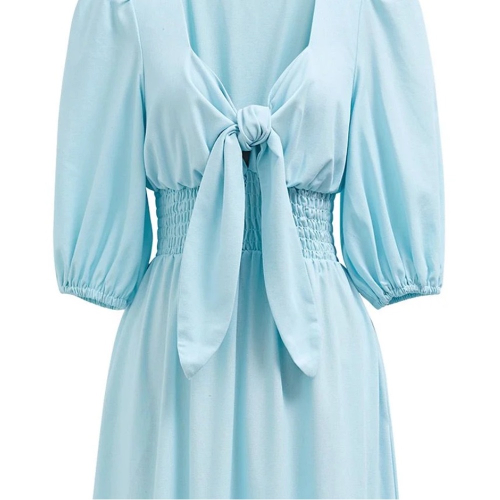 Elegant Blue Midi Dress - Picture 3 of 7